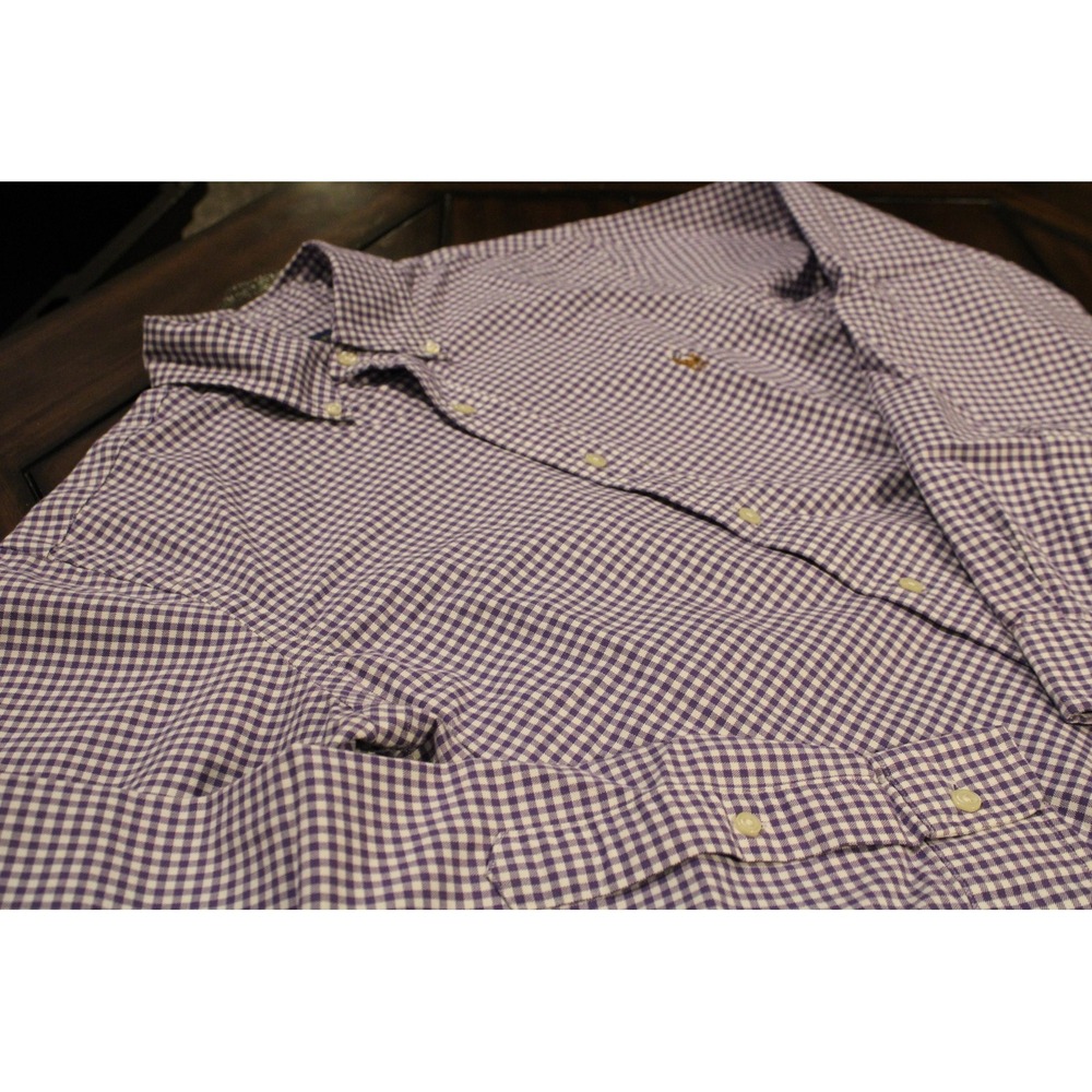 Ralph Lauren Purple Gingham Button-Down Dress Shirt